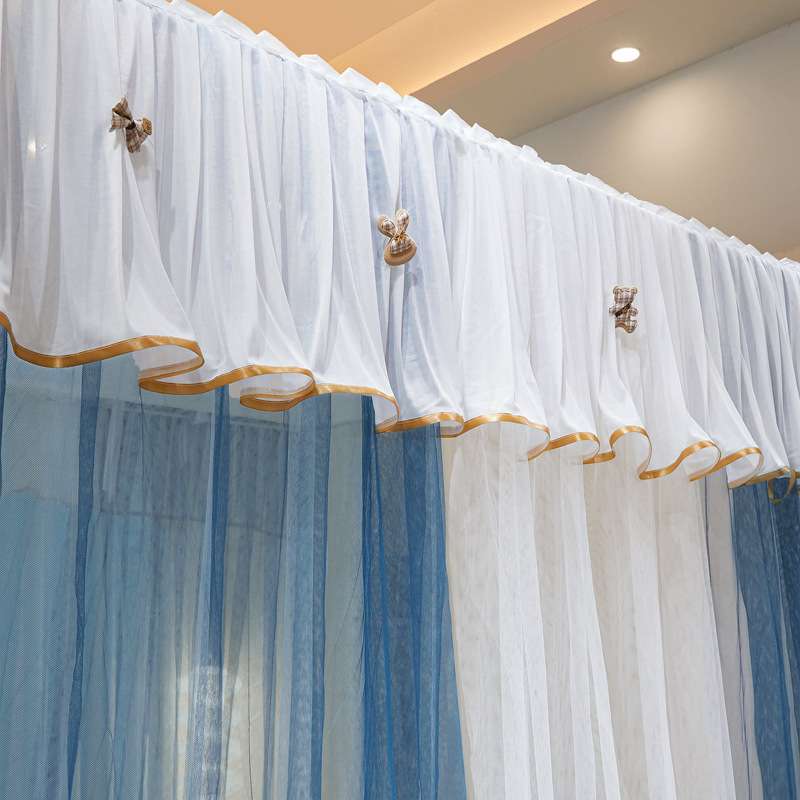 宫廷落地蚊帐家用卧室2025新款公主床帘幔纱支架杆加粗加厚免安装