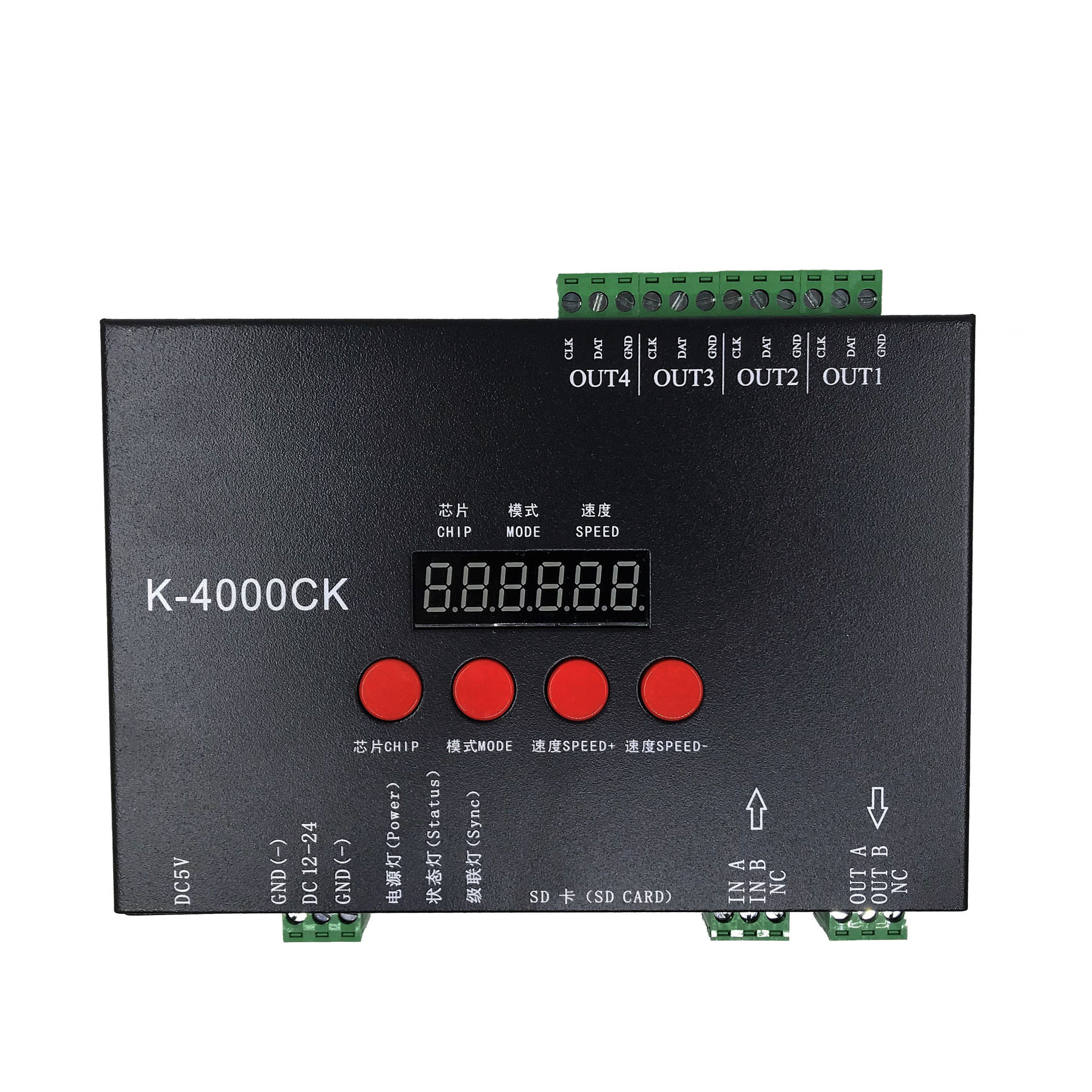 全彩SD卡智能控制器K-4000CK全彩LED控制器可编程全彩灯串点光源