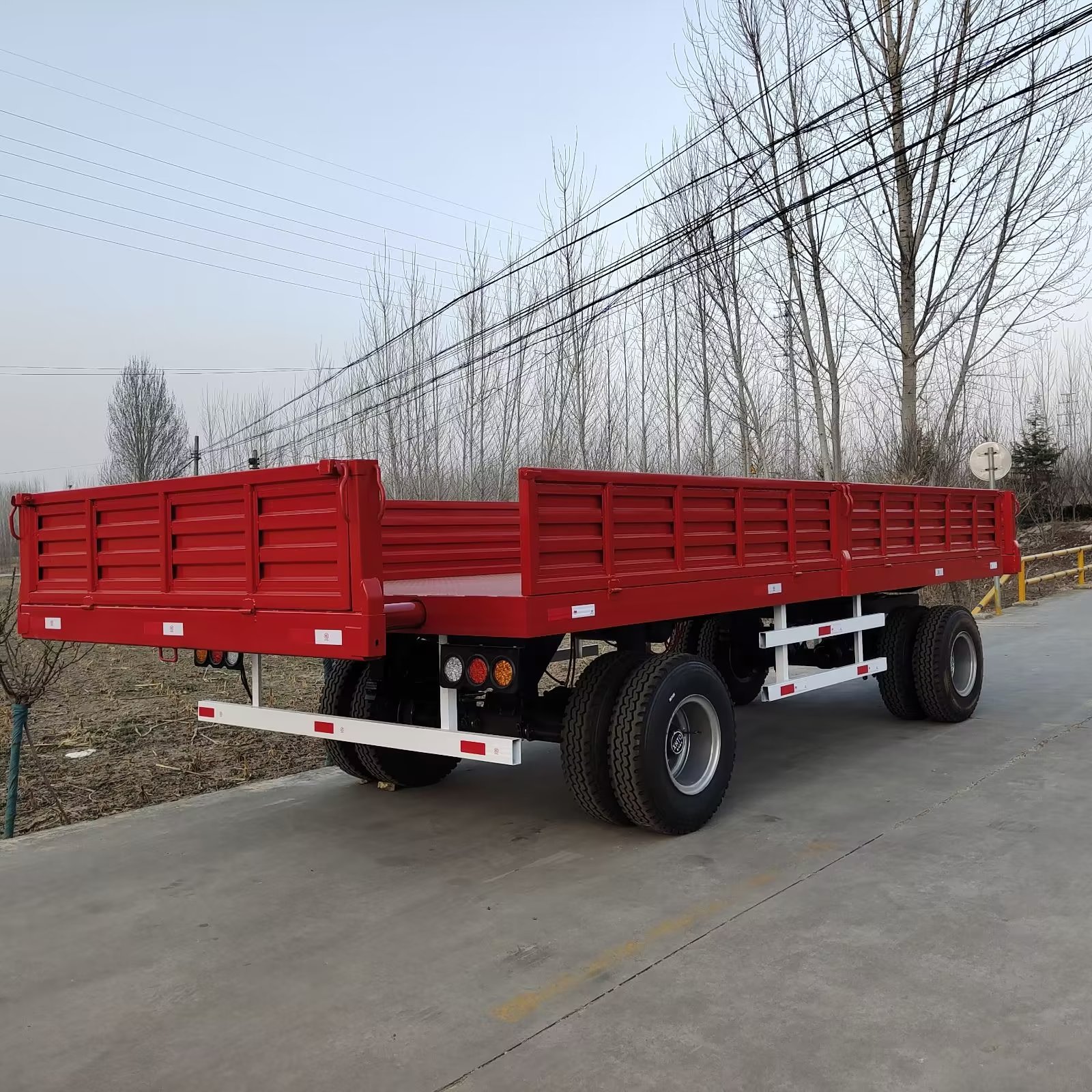 20吨箱板拖车设备 可伸缩箱板农用拖挂车工具车 载物运输物料车