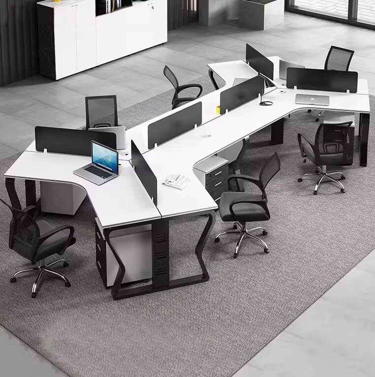 简约现代职员办公桌3/5/6人位员工室家具财务桌多人工作桌椅组合