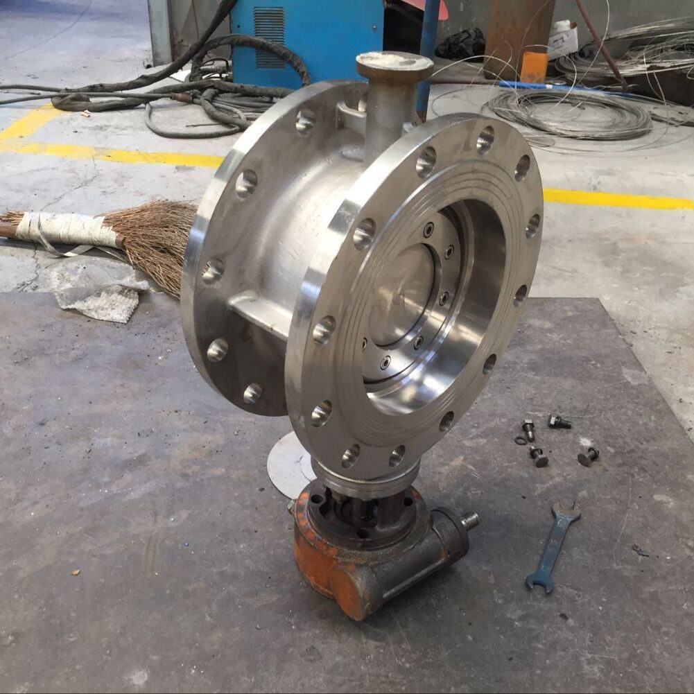 上海阀门涡轮不锈钢法兰蝶阀D341W-25PDN300不锈钢硬密封蝶阀