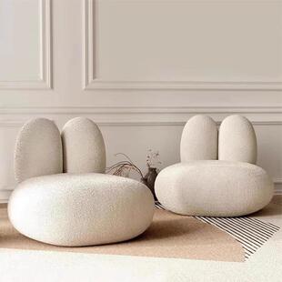 北欧创意兔形沙发科技布沙发椅防抓小户型阳台单人看书沙发椅阅读