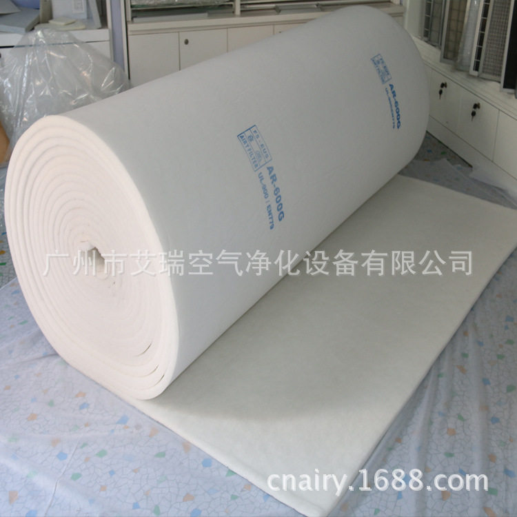 喷漆房用空气过滤棉600G胶顶棉表面加网格布顶棉耐酸耐碱防护中效