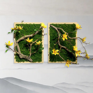 仿真玉兰花墙壁壁挂装 饰挂件 饰茶楼酒店餐厅创意植物墙面墙体装