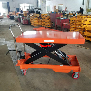 移动小平台手动液压脚踩平台车脚踏手推升降PTD2000液压手推车