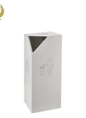 广州南方户外公共区域商场大堂走廊烤漆垃圾桶白色带盖GPX-238