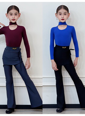 TOP百搭神器秋冬专业拉丁舞蹈瑜伽裤舒适设计感假两件练习练功服