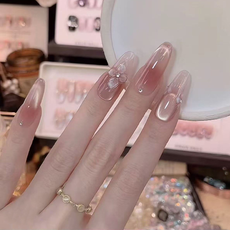 【冬日冰冻花】抖音新款纯手工雕刻立体花瓣冰透腮红猫眼穿戴甲,彩妆/香水/美妆工具,穿戴甲/甲片,淘宝优惠券,粉丝福利购,淘宝优惠卷