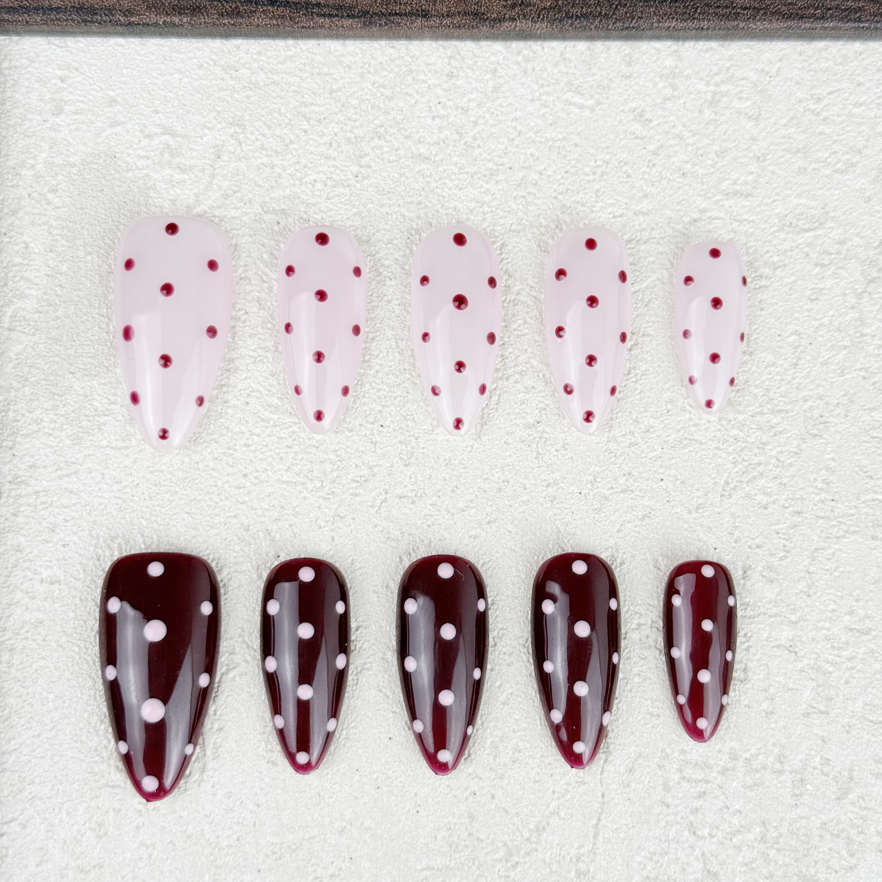 2025新款粉红波点美甲片高级感小众设计甜美风显白气质穿戴甲