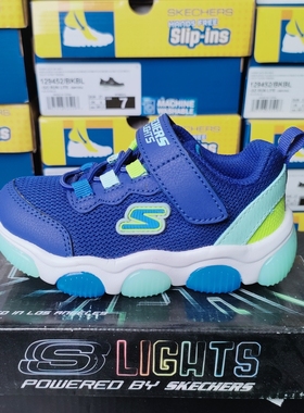 斯凯奇男童时尚缓震魔术贴舒适运动冰灯鞋402040N