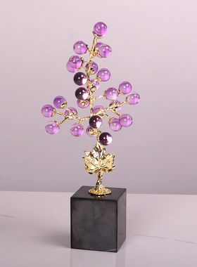 水晶葡萄树摆件客厅高级感轻奢招财创意家居装饰品玄关酒柜工艺礼