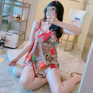 背心两件套装 睡衣女夏天日系和服甜美可爱吊带纯棉性感韩版 家居服