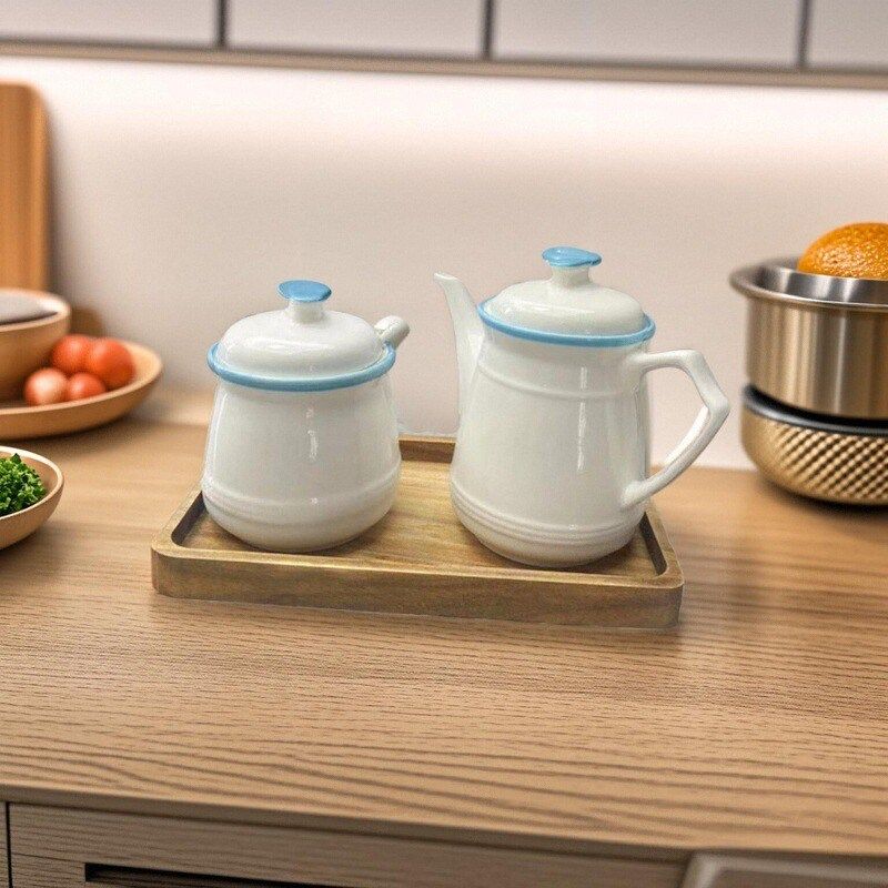 厨房醋壶三件套陶瓷餐厅酱醋壶调料盒组合调味罐调料罐家用调味盒,厨房/烹饪用具,调味瓶罐/调料研磨器,淘宝优惠券,粉丝福利购,淘宝优惠卷