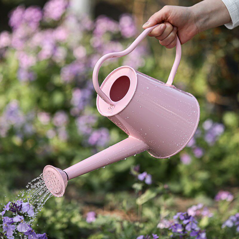 粉色铁艺爱心手柄洒水壶复古浇花壶家用小号园艺阳台花园装饰摆件