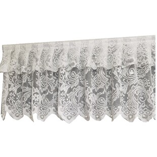 半帘头空调帘定制蕾丝纱帘短帘自粘免打孔魔术贴柜顶遮挡帘窗幔