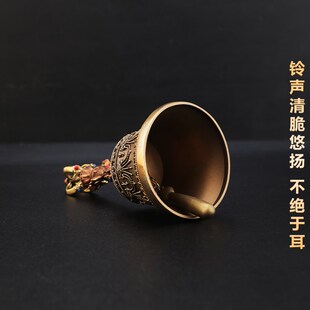 香光坊黄铜金刚铃杵摆件铃铛西藏式五股金刚杵密宗用品供修手摇铃