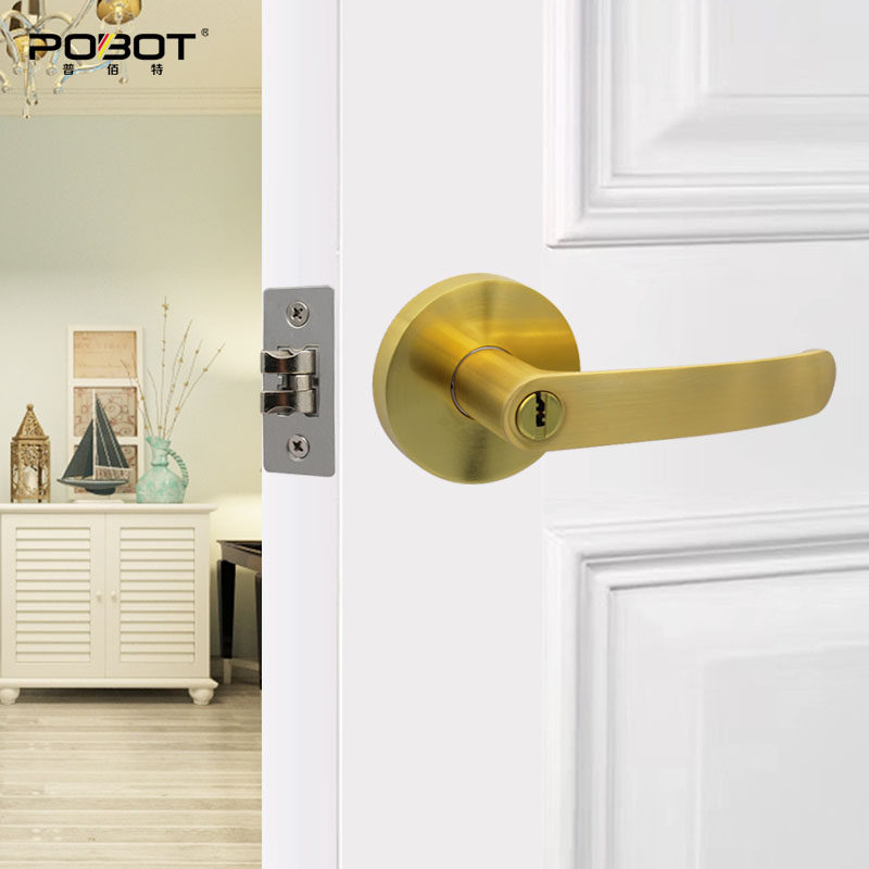 卧室厨房门锁单舌三杆式执手锁普通门锁洗澡间门锁球行门锁通用型