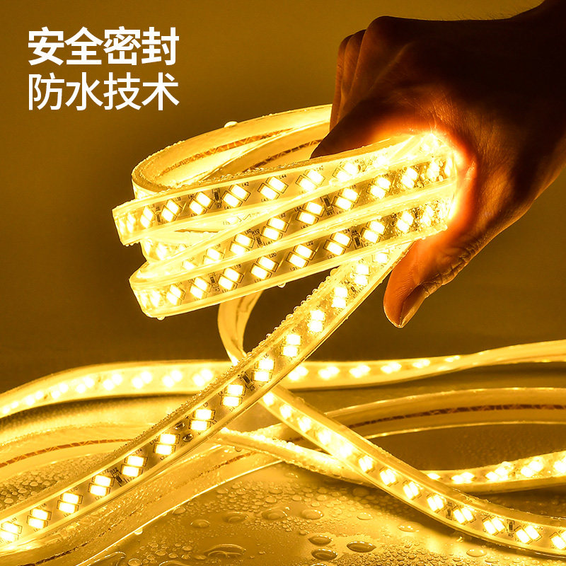 220v户外LED防水灯带工程外墙轮廓超亮地下室照明塔吊灯带条100米图片