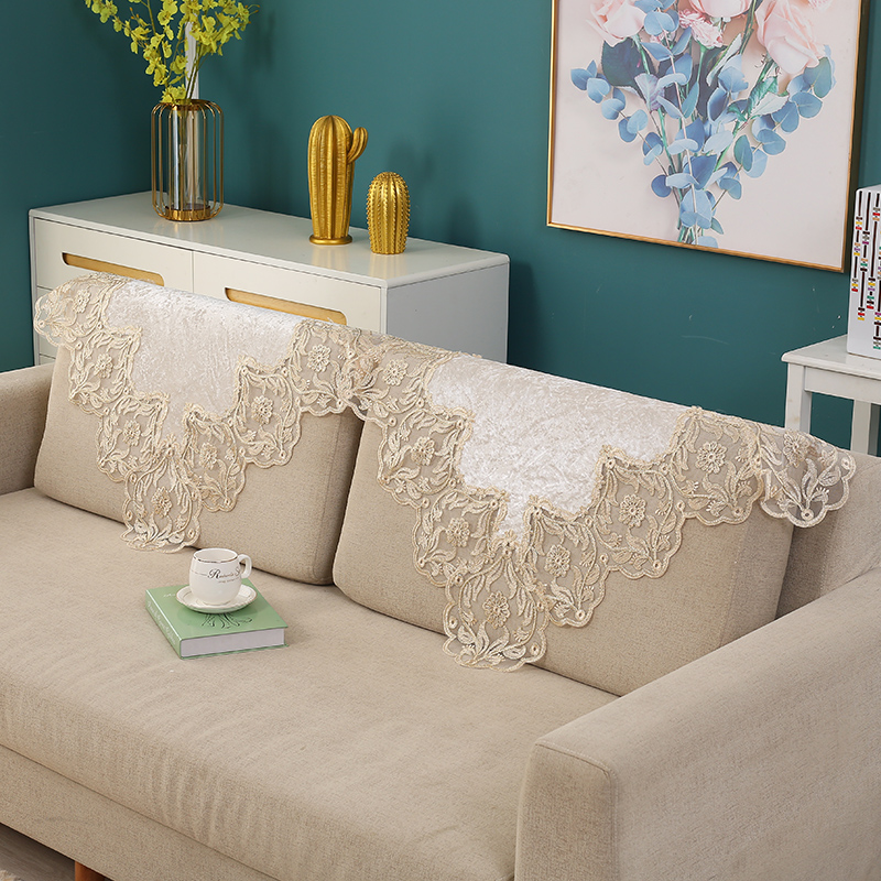 轻奢沙发盖巾全盖单人沙发罩扶手盖巾布艺靠背巾蕾丝四季通用简约