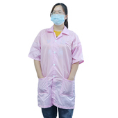 蓝色白色防护服无尘服 电子厂车间静电衣工作服 防静电服短袖 大褂