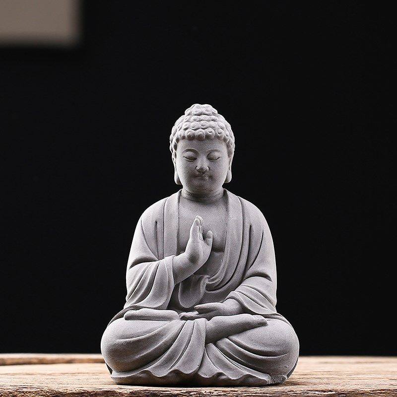 中式水泥释迦摩尼佛佛像半身佛头摆件庭院园艺摆设鱼缸造景装饰品