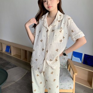 2023年新款 夏天睡衣女夏季 套装 短袖 少女休闲可外穿学生家居服 长裤