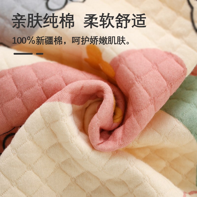 儿童睡衣三层夹棉秋冬款男童女童家居服套装加厚宝宝纯棉a类冬季