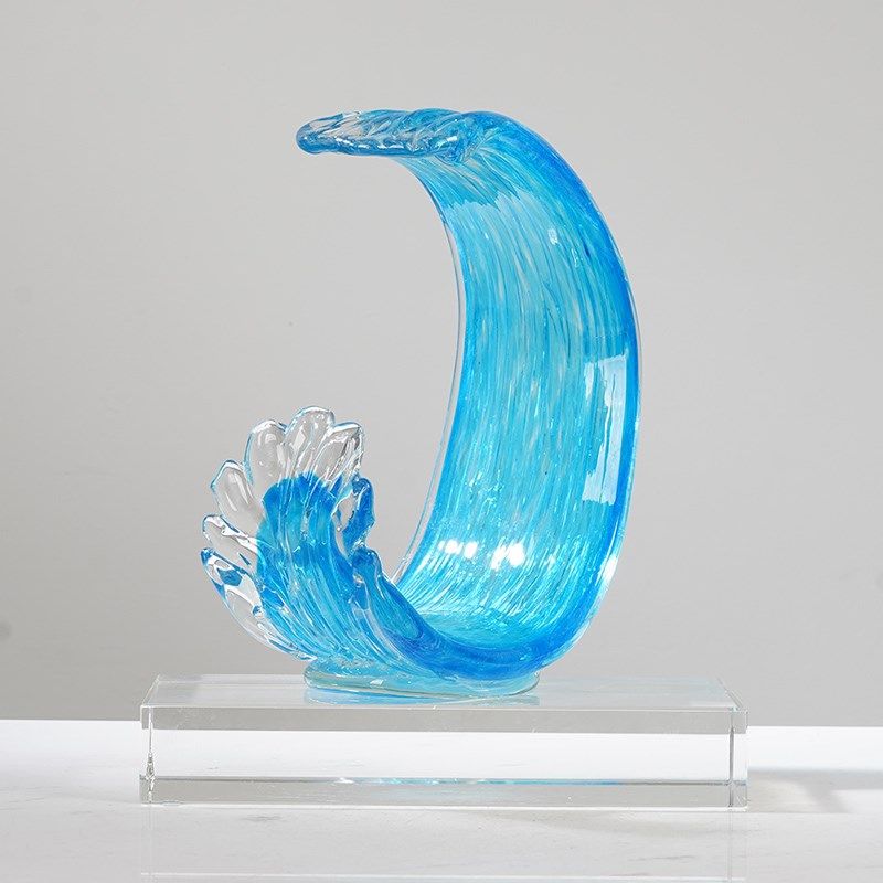 风生水起琉璃招财抽象大师手作摆件办公室客厅酒店玄关装饰品摆设