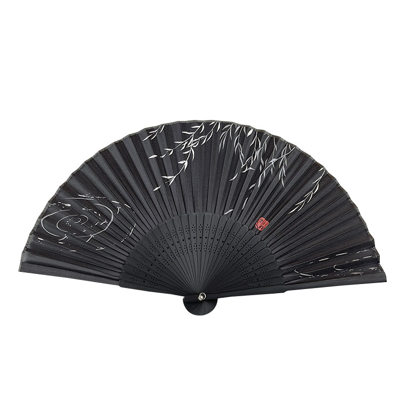 扇子折扇中国风真丝扇复古风夏季随身便携小折叠扇汉服旗袍舞蹈扇