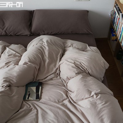 柔软亲肤略有弹性丨全棉天竺棉四件套纯棉裸睡床上针织棉床品套件