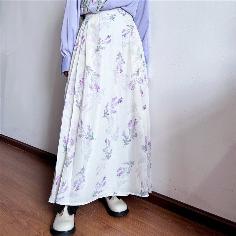 真大鱼大小码胖MM【鸢尾花开改良马面裙高腰复古半身裙长裙裙子