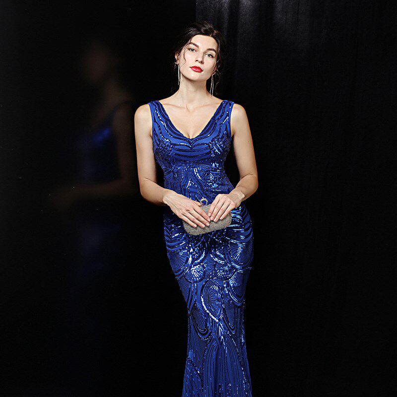 新娘订婚结婚敬酒宴会晚礼服女气质主持人约会聚会长款鱼尾连衣裙