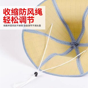 草帽防晒大帽檐帽子编织男款太阳帽海边沙滩夏季可折叠钓鱼防风绳