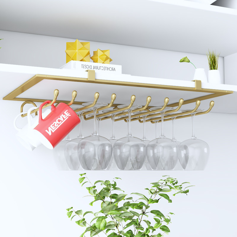 黑色倒挂酒杯架家用红酒杯架悬挂高脚杯架酒柜摆件挂架葡萄酒杯架