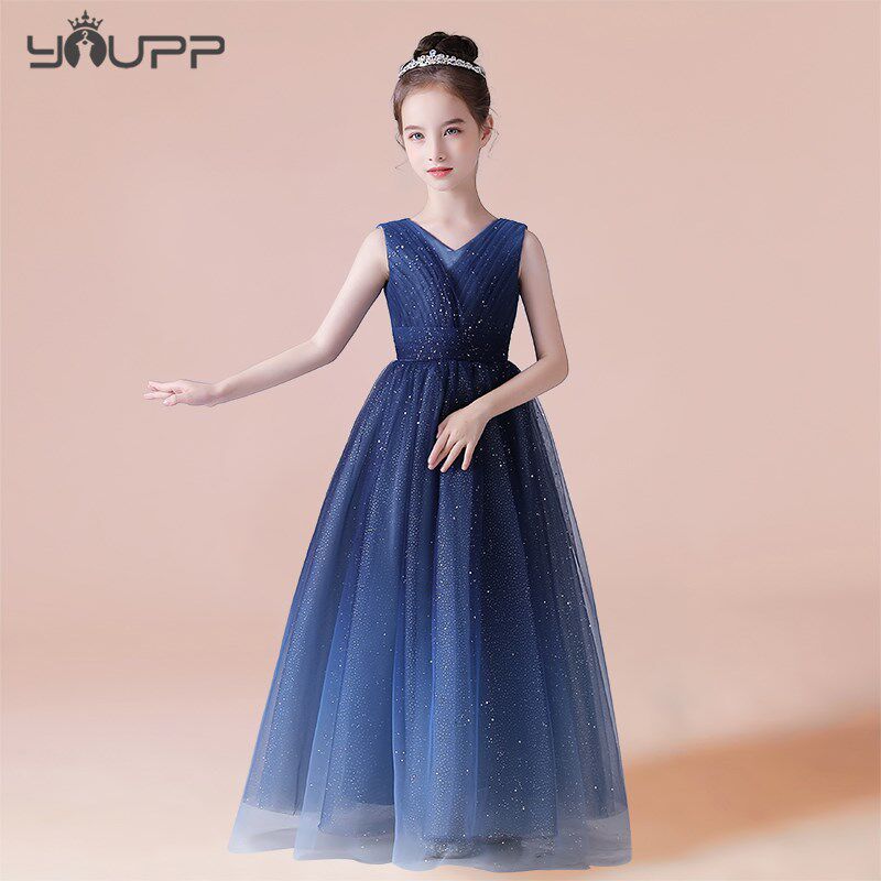 呦皮皮女童高端礼服小女孩生日晚宴公主裙儿童主持钢琴演奏表演服