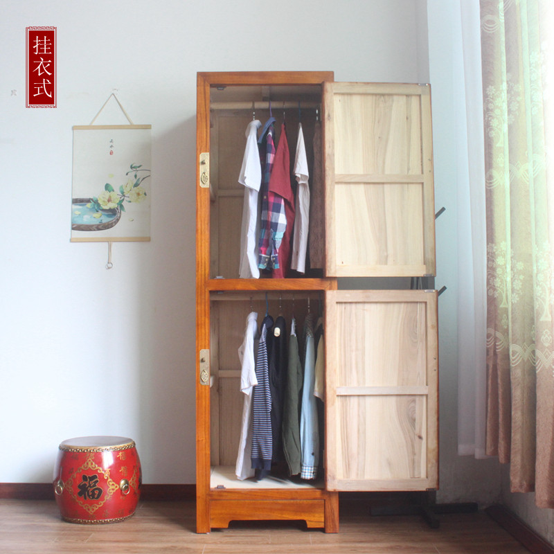 简易实木衣柜单门60cm宽多功能小户型窄儿童独柜子收纳储物橱卧室