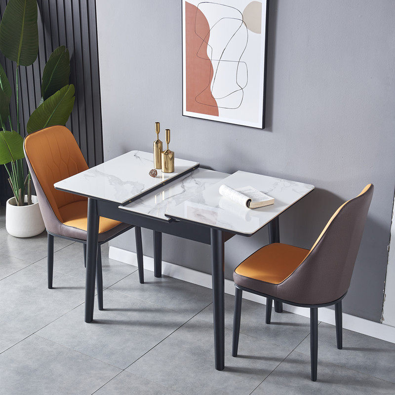 亮光岩板餐桌椅组合家用小户型简约可伸缩折叠轻奢网红餐桌长方形,住宅家具,岩板餐桌,淘宝优惠券,粉丝福利购,淘宝优惠卷