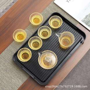 透明高硼硅耐热玻璃中式 玻璃茶具套装 家用泡茶办公室会客用高端