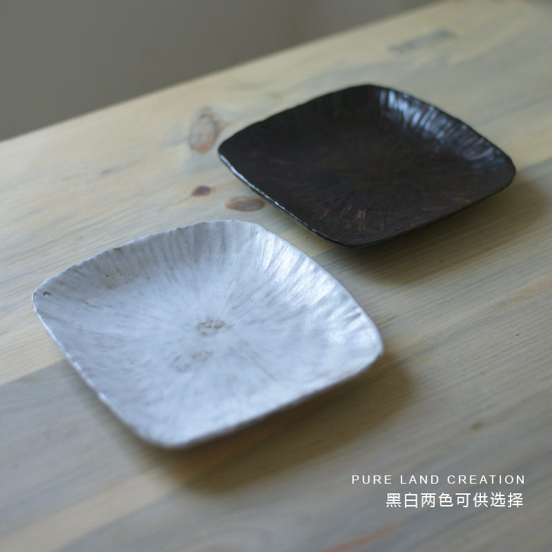 手艺粗陶壶承干泡台茶承底座茶室 日式复古蓄水盖碗茶托陶瓷养壶图片