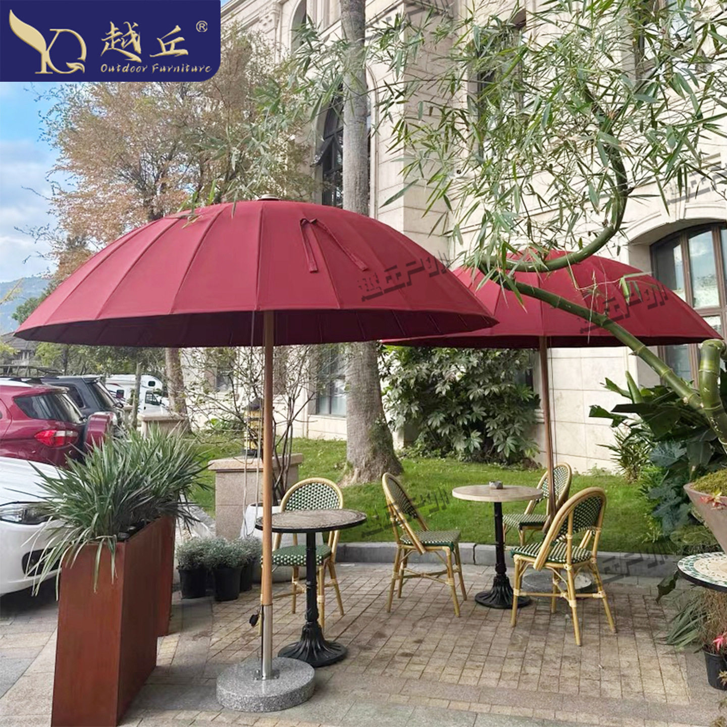 创意设计户外遮阳伞庭院样板房酒店休闲网红定制大太阳伞中柱伞