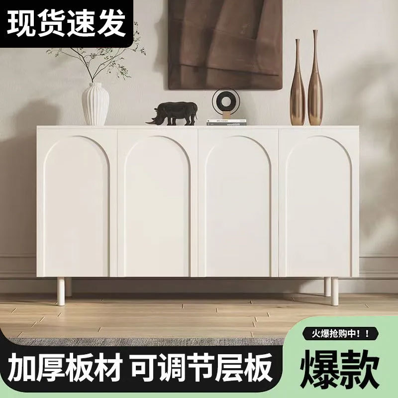 奶油入户鞋柜家用门口玄关一体靠墙鞋架法式简约网红收纳储物鞋柜