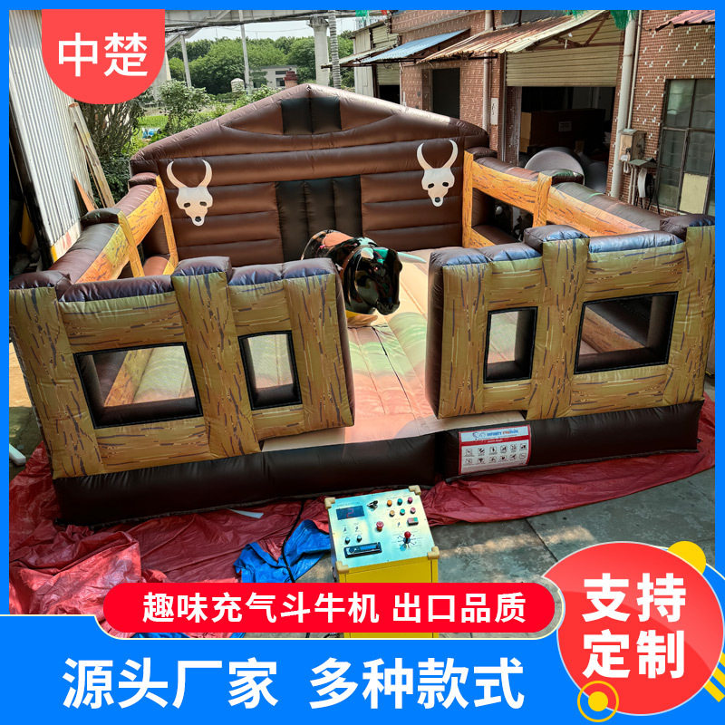 充气斗牛机疯狂牛仔疯牛机 机械牛蹦床公园主题乐园充气游乐设备
