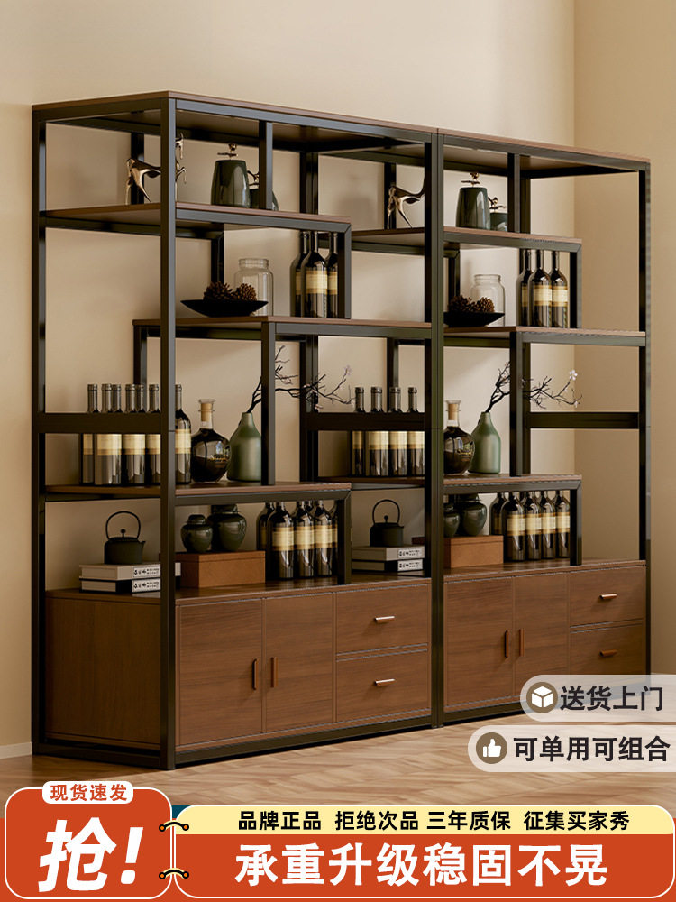 酒柜靠墙客厅展示柜商用酒架2025年新款家用柜子储物柜饭店新中式