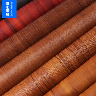 加厚3D木纹墙纸自粘防水木饰面免漆家具翻新装 饰贴纸展柜波音软片