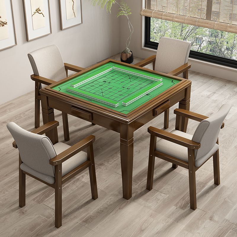 实木两用麻将桌掼蛋棋牌正方形桌椅一体餐桌小户型家用方桌工厂