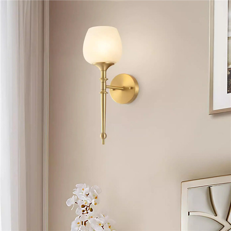 法式壁灯卧室床头中古欧式客厅灯楼梯过道灯轻奢美式简约全铜灯具