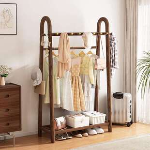 纯实木落地卧室衣帽架家用白蜡木高档轻奢现代简约中式客厅挂衣架