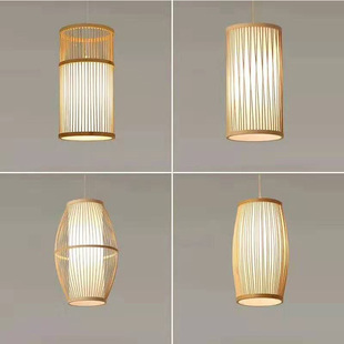 泽普县莎车县叶城县日式竹灯竹编现代新中式卧室床头灯竹艺日式灯