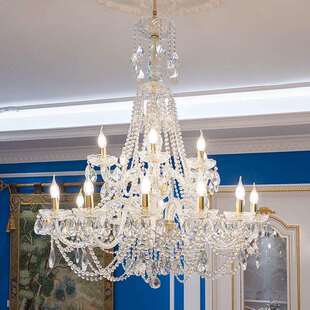 法式宫廷水晶客厅吊灯装饰别墅大厅中空楼梯顶灯宴会厅灯具婚庆
