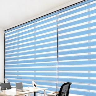 双层升降柔纱窗帘 百搭办公室遮光电动卷帘窗帘卷拉式 2025新款 时尚